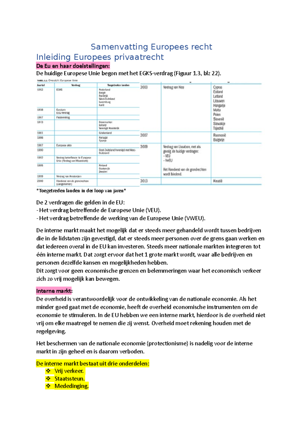 Samenvatting Inleiding Europees Privaatrecht - Samenvatting Europees ...