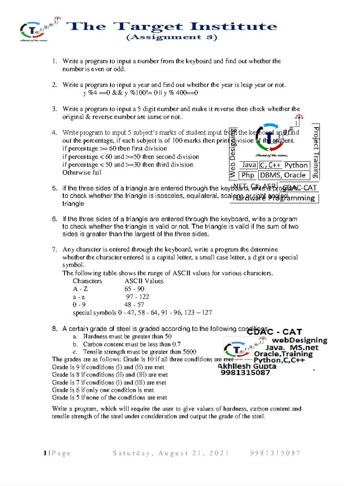 Assignment 3 of C - Java Programming - Studocu