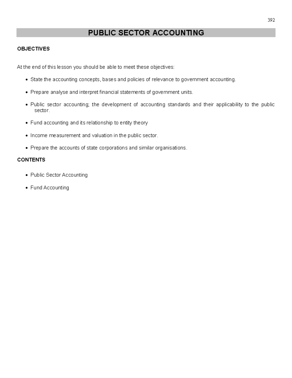 Public Sector Accounting(full notes) PUBLIC SECTOR ACCOUNTING