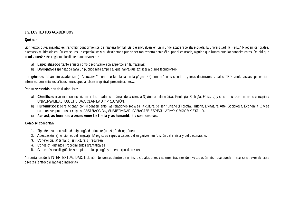 1.3. LOS Textos Acadé Micos - 1. LOS TEXTOS ACADÉMICOS Qué son Son ...