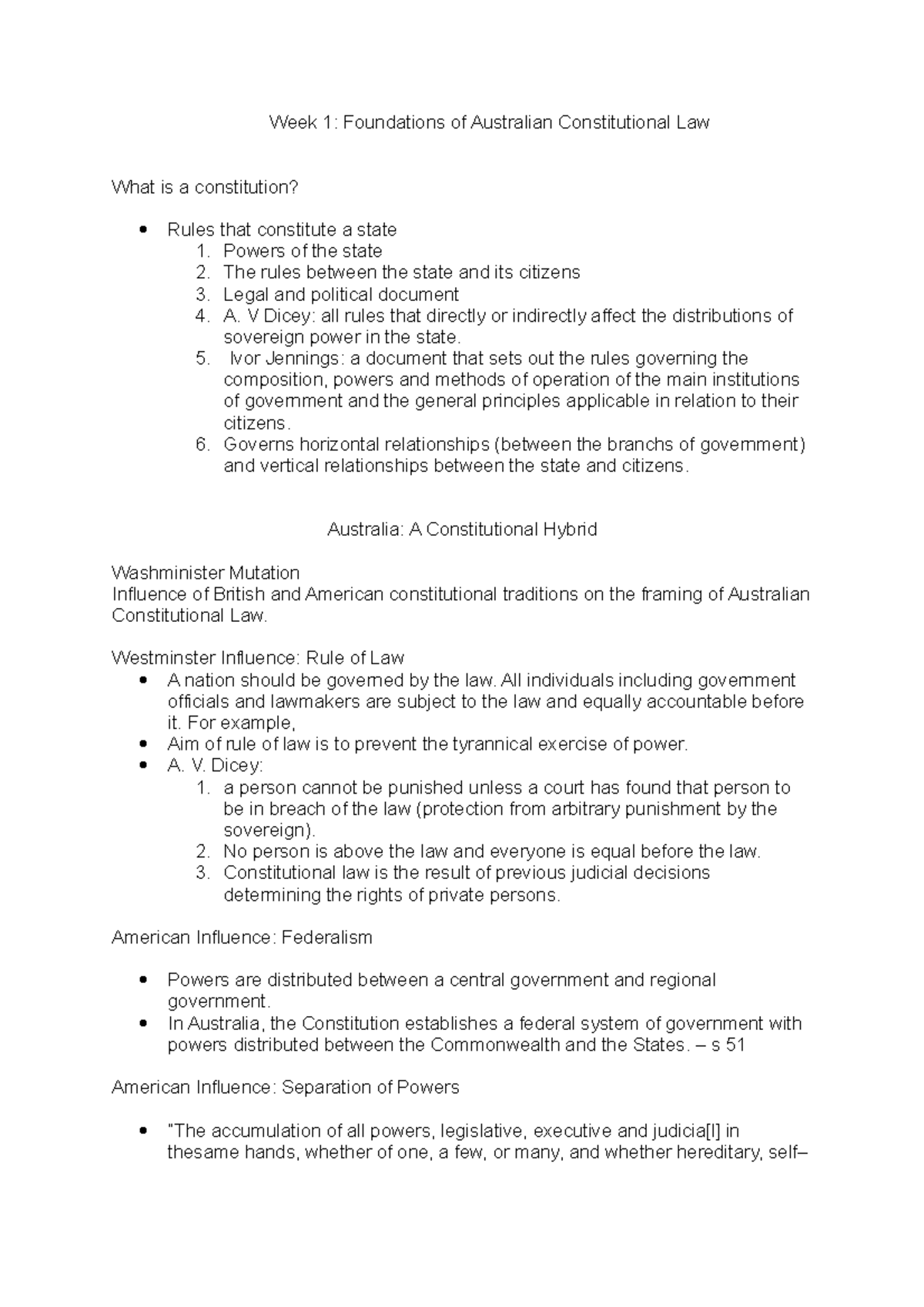 Week 1 - Lecture notes 1 - Week 1: Foundations of Australian ...