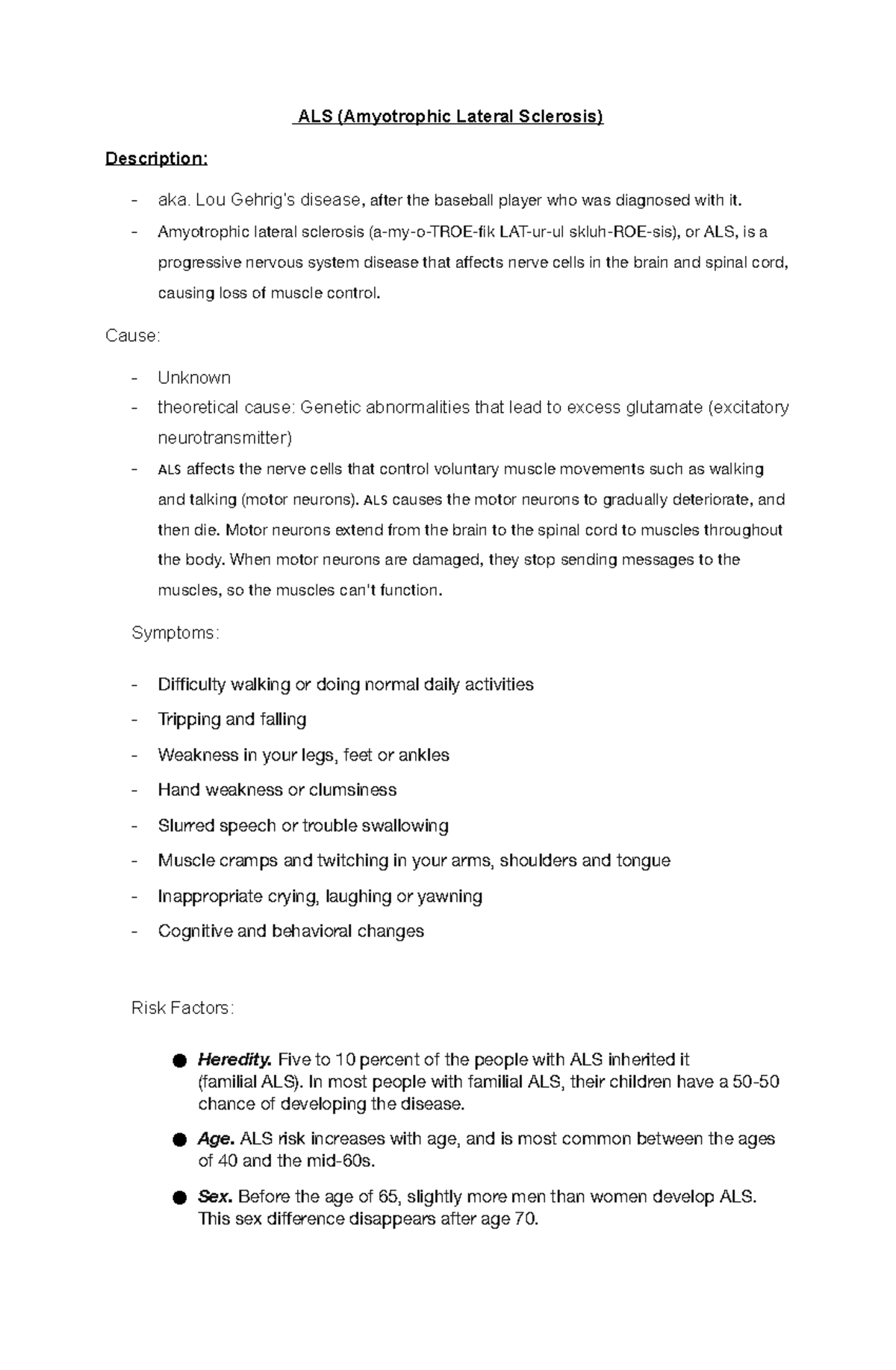 ALS (Amyotrophic Lateral Sclerosis) - ALS (Amyotrophic Lateral ...