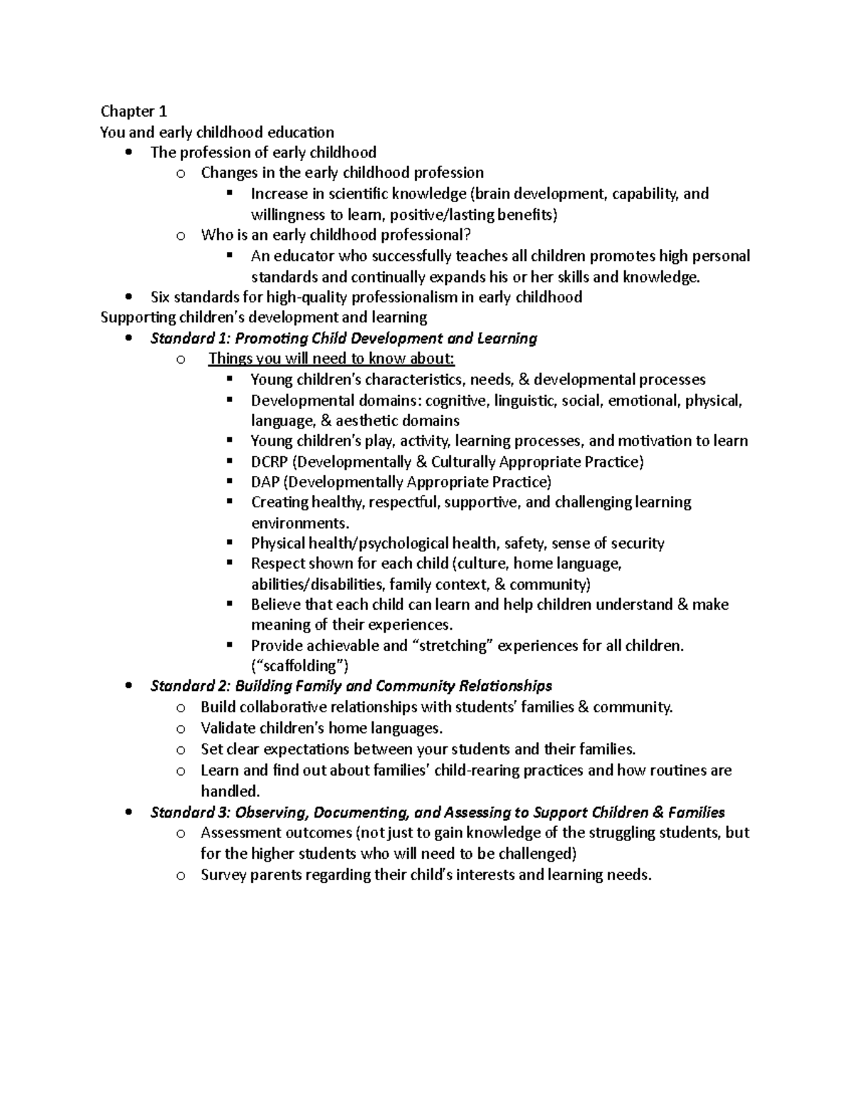 Chapter 1 you and your early childhood education Chapter 1 You and