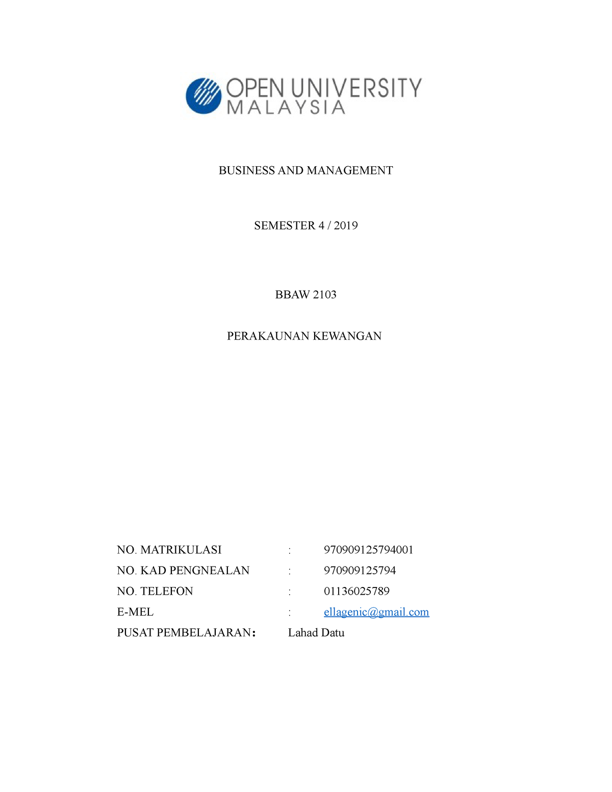 bbaw2103 financial accounting assignment 1 and 2 answers for malaysia university students