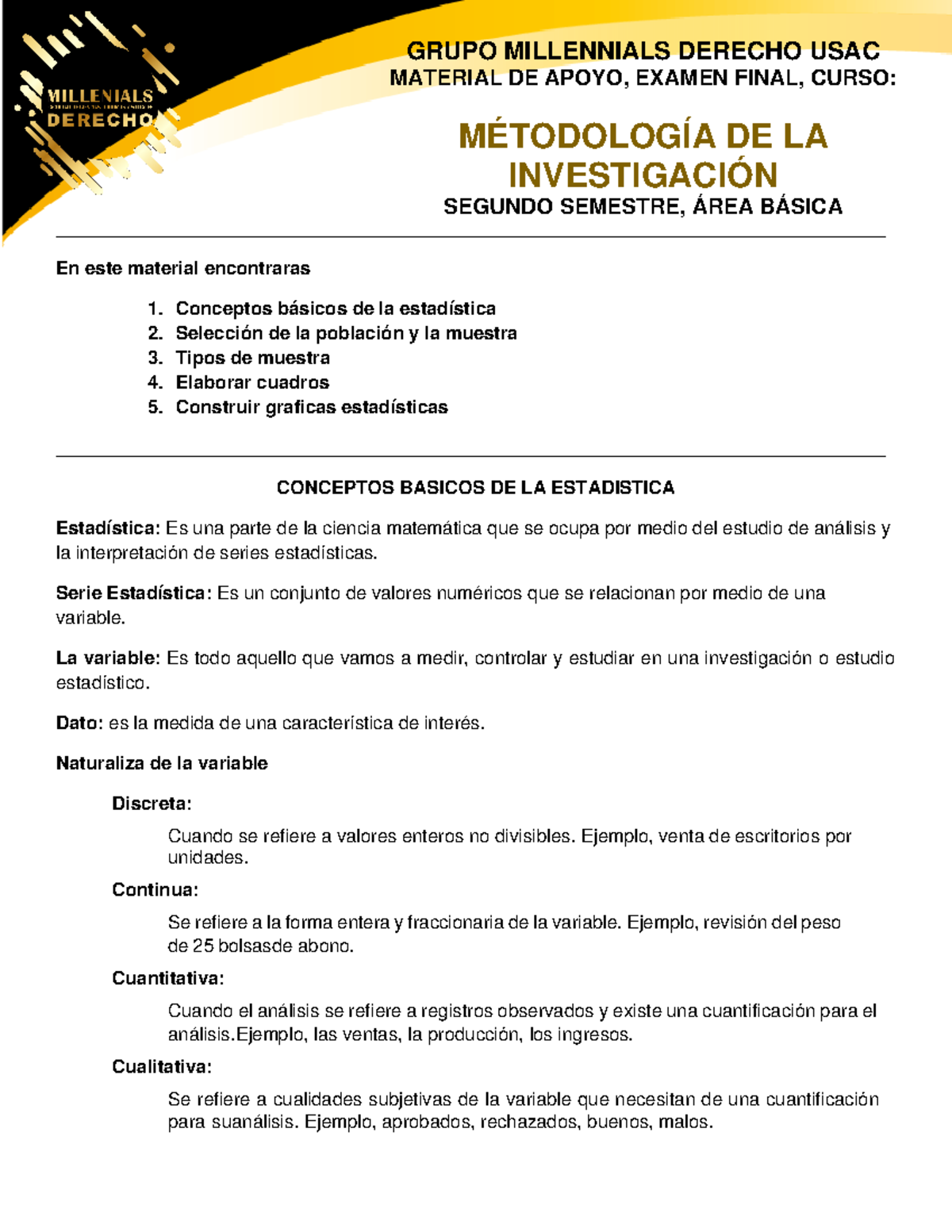 Examen Metodologia De La Investigacion Final Primer Semestre - - Studocu