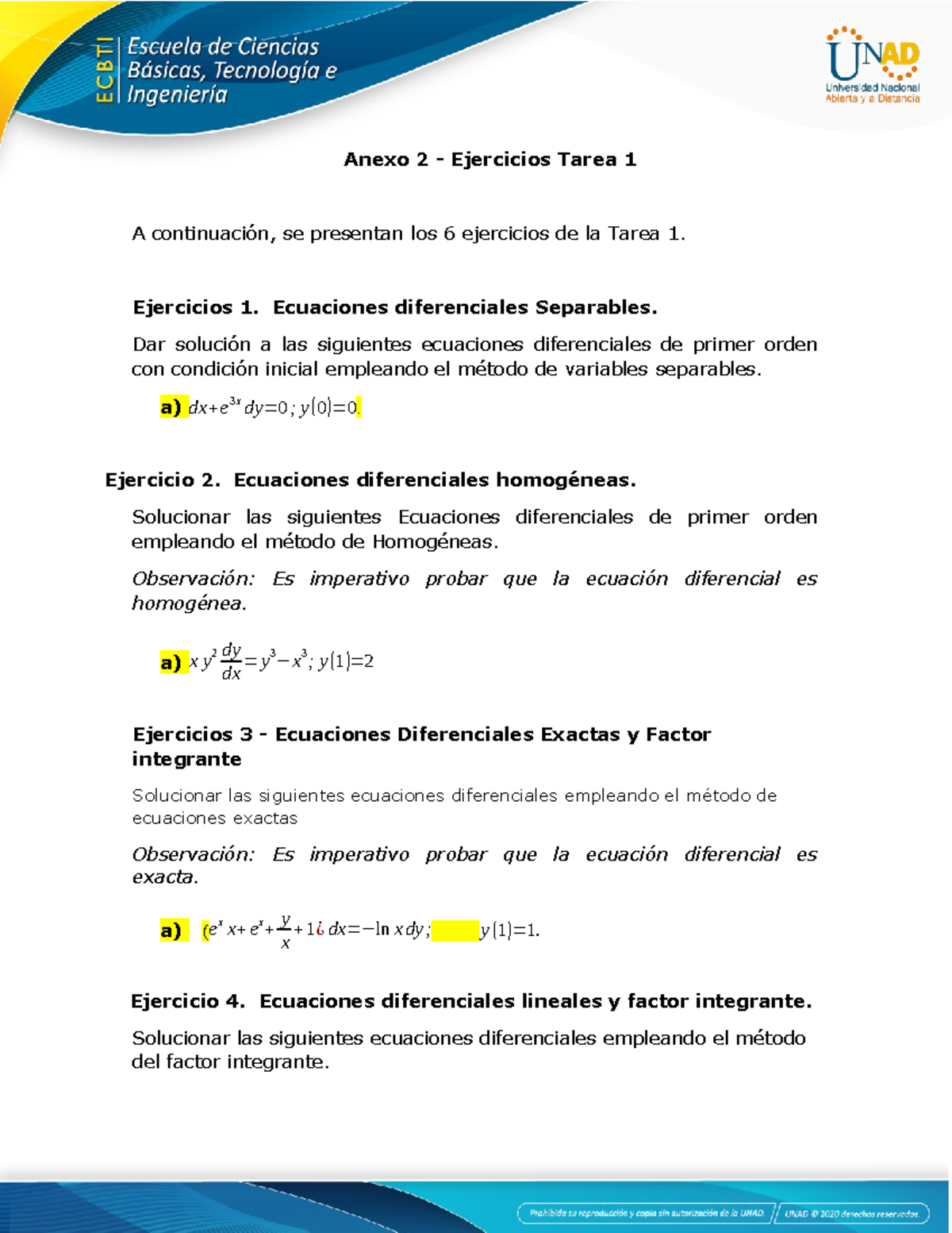 Anexo 2 - Ejercicios Tarea 1 (1) - Anexo 2 - Ejercicios Tarea 1 A ...