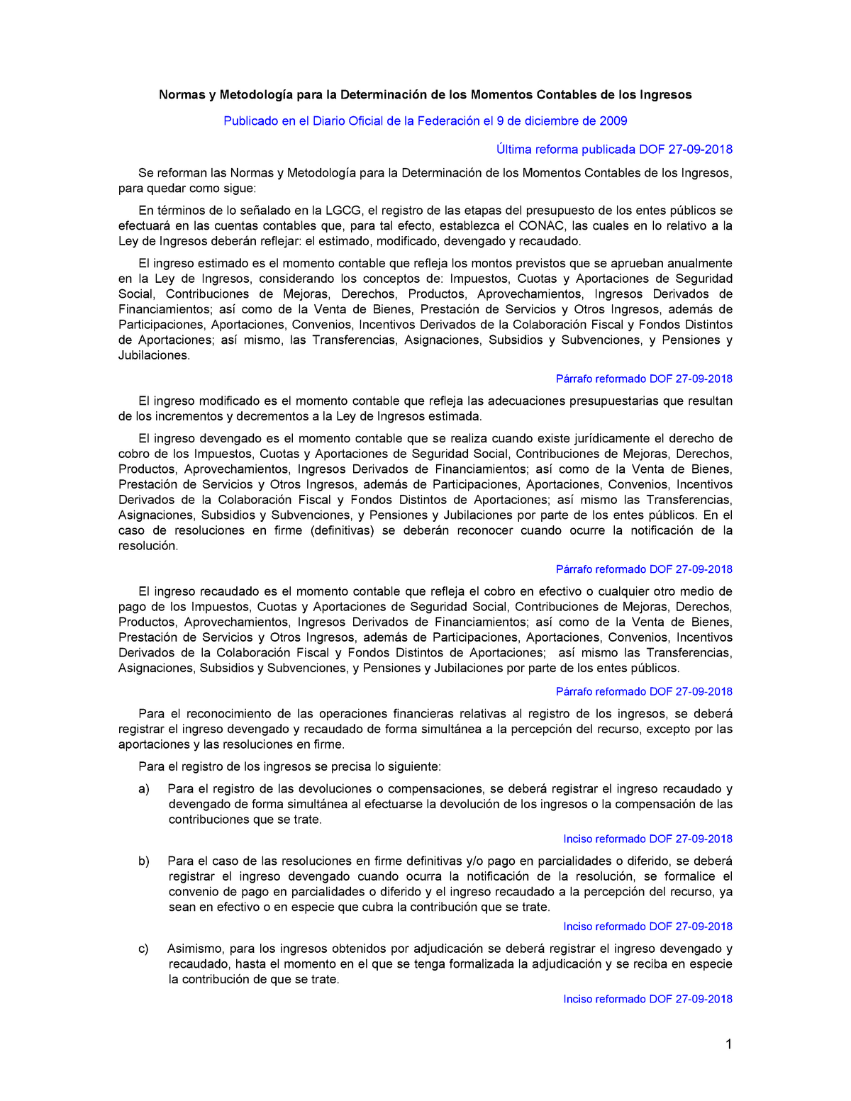 Nor 01 04 002 Normas Y Metodología Para La Determinación De Los Momentos Contables De Los 8030