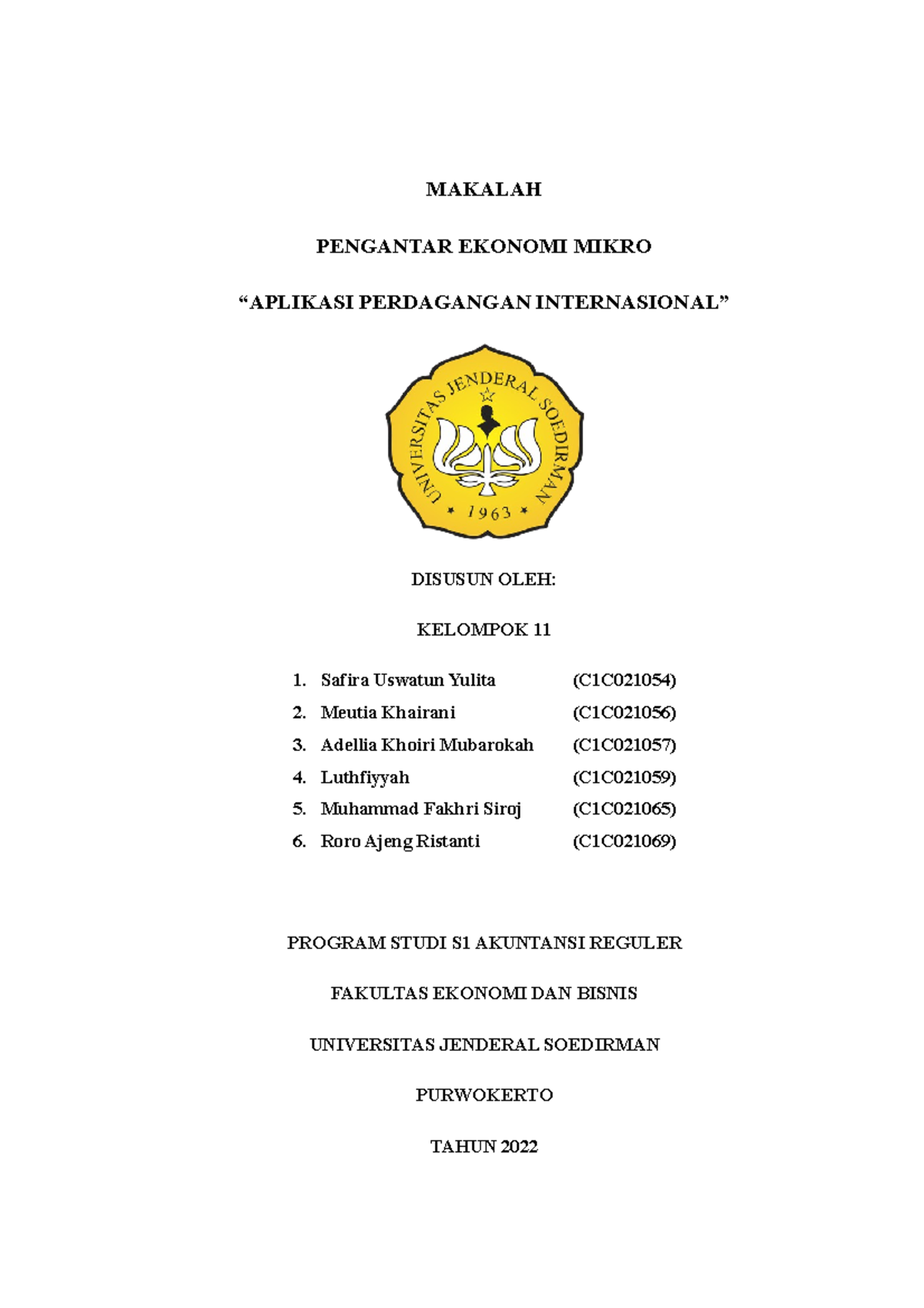 Makalah Aplikasi Perdagangan Internasional - MAKALAH PENGANTAR EKONOMI ...