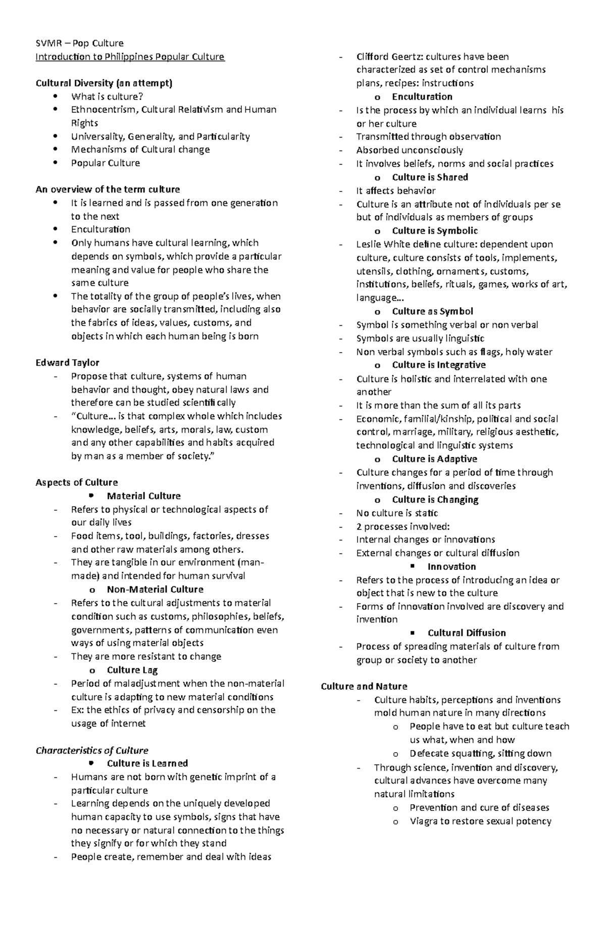 Pop culture - notes - Introduction to Philippines Popular Culture ...