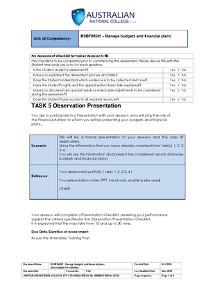 Bsbfim 501 Assessment-Task-3 - Document Name: BSBFIM501 Manage Budgets ...