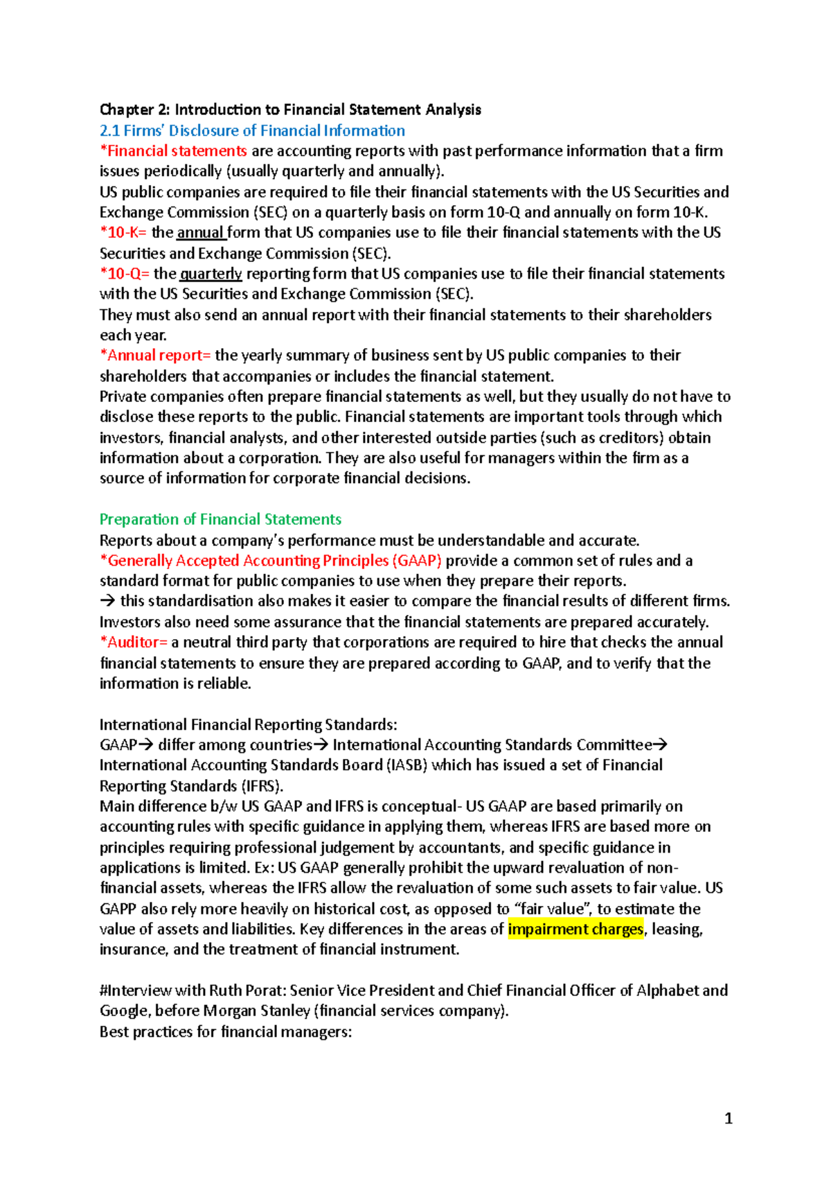 corporate finance assignment 2 financial statement analysis