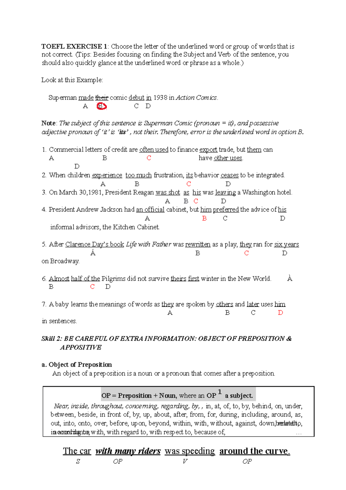 Module Structure 2023 -9-10- Finish - TOEFL EXERCISE 1: Choose The ...