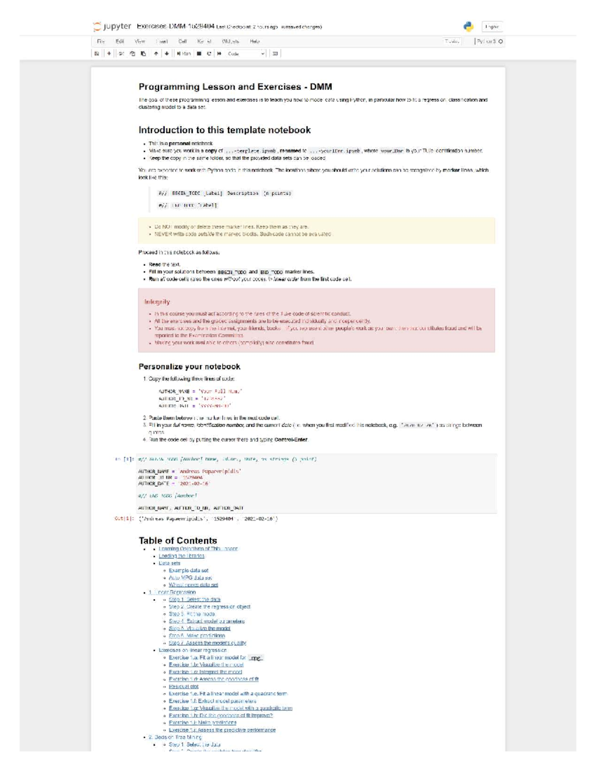 Dmmprogrammingsolutions Data analytics for engineers Studeersnel