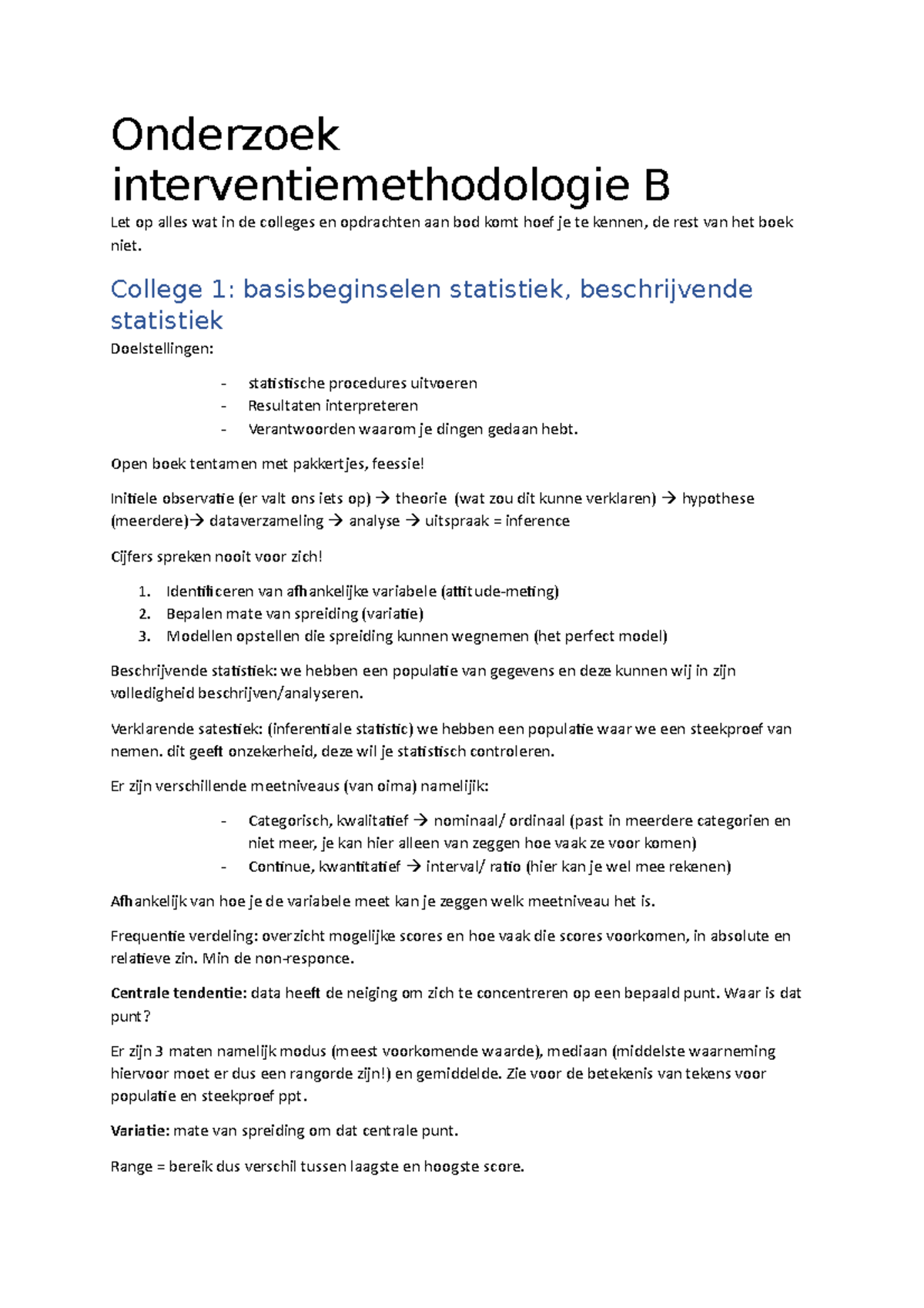 Onderzoek Interventiemethodologie B - Onderzoek Interventiemethodologie ...