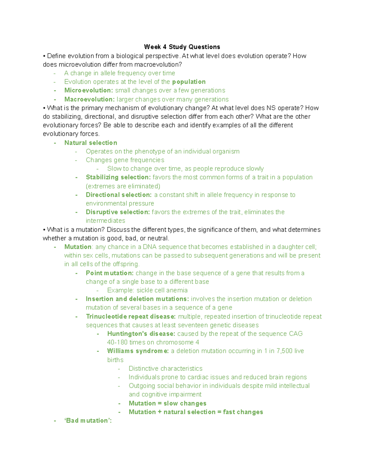 ANTH 101- Week 4 Study Questions - Week 4 Study Questions Define ...