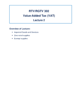TAX 3 Course Outline 2023 Sem 2 - ` SCHOOL OF ACCOUNTING TAXATION AND ...