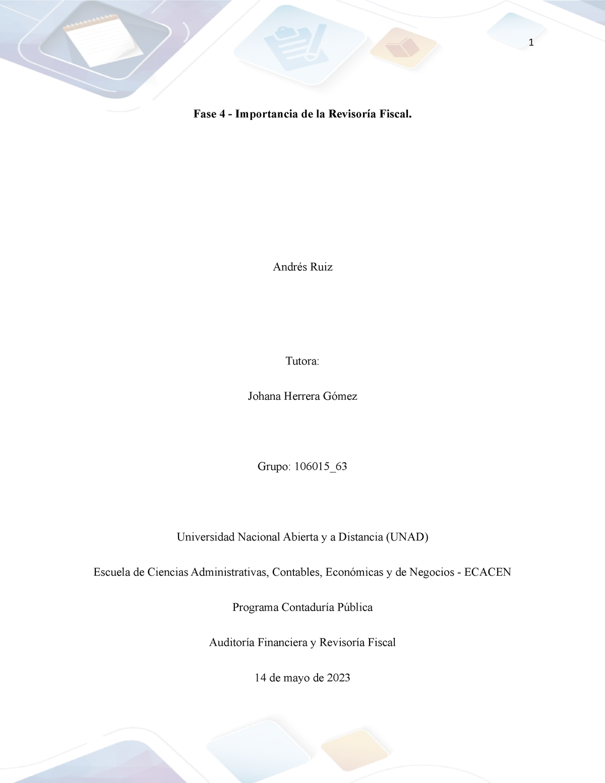 Fase 4 Importancia De La Revisoría Fiscal Grupa Fase 4