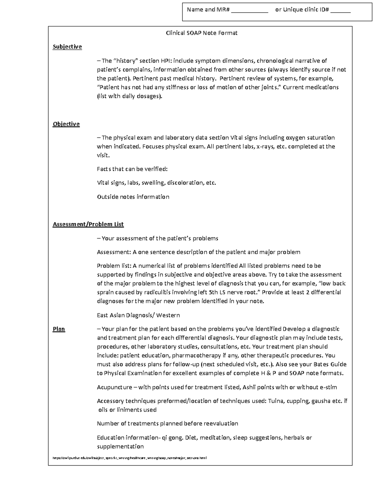 Soap - Outline to help with notes - NR-325 - Chamberlain University ...