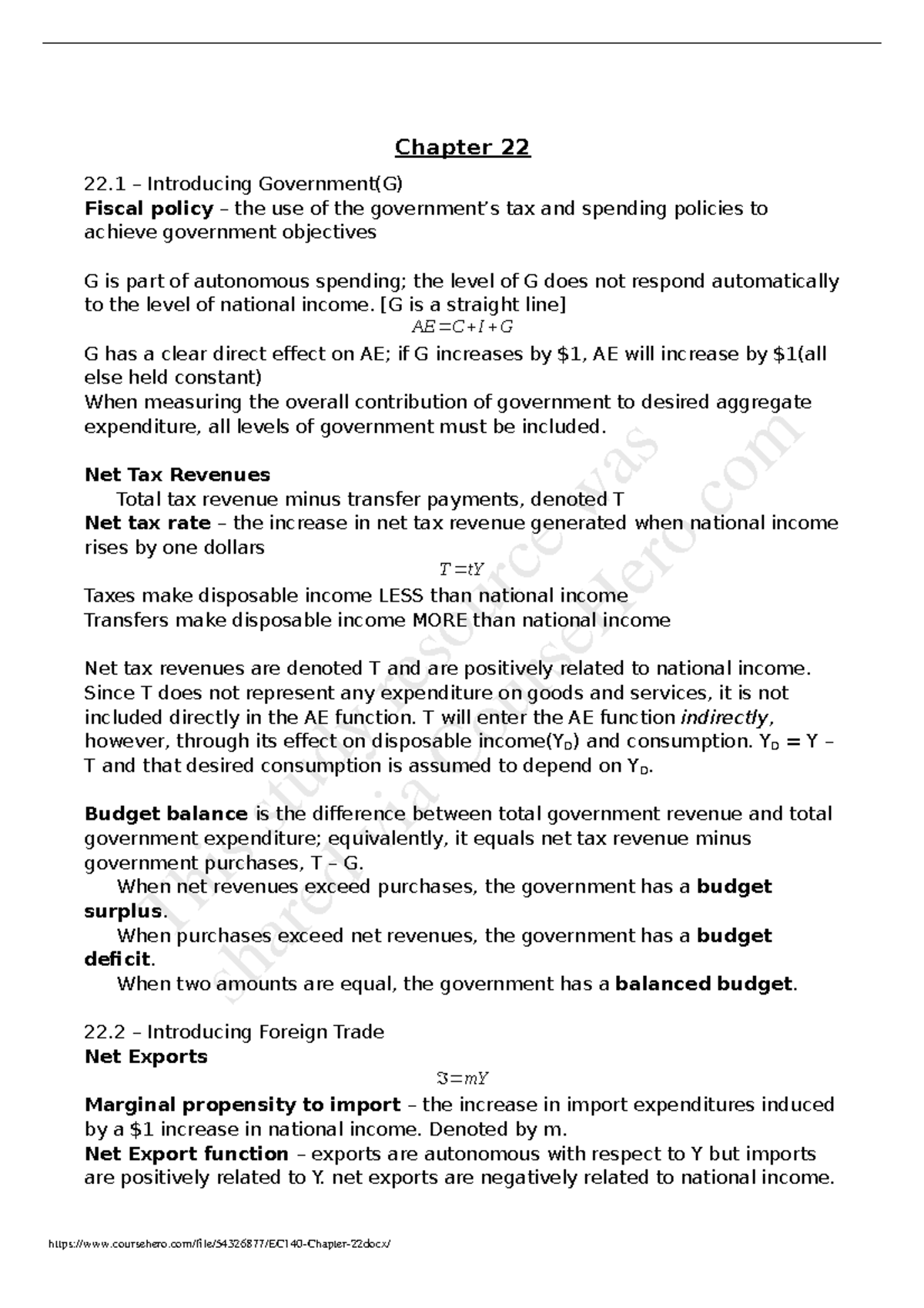 Ch. 22 Notes - Macroeconomics, Fourteenth Canadian Edition - Chapter 22 ...