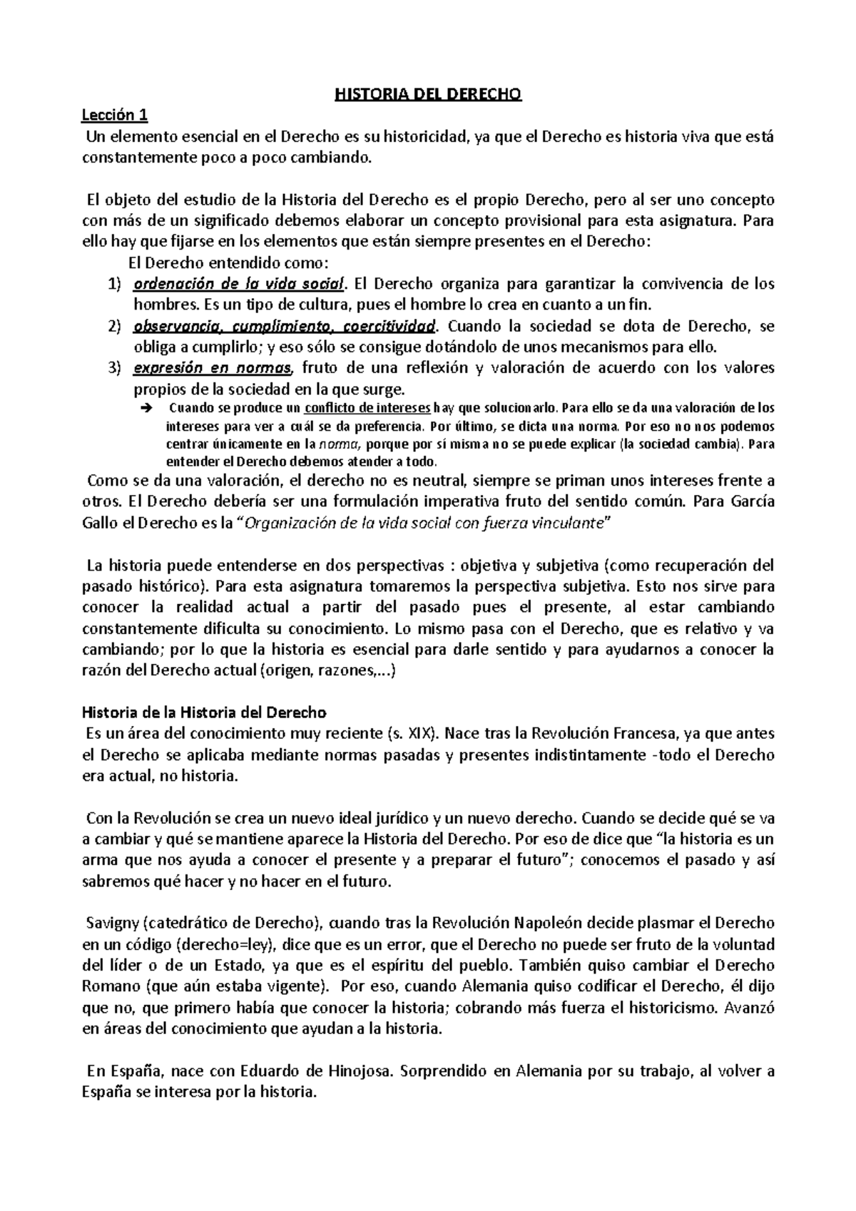 Apuntes Historia Del Derecho - HISTORIA DEL DERECHO Lección 1 Un ...