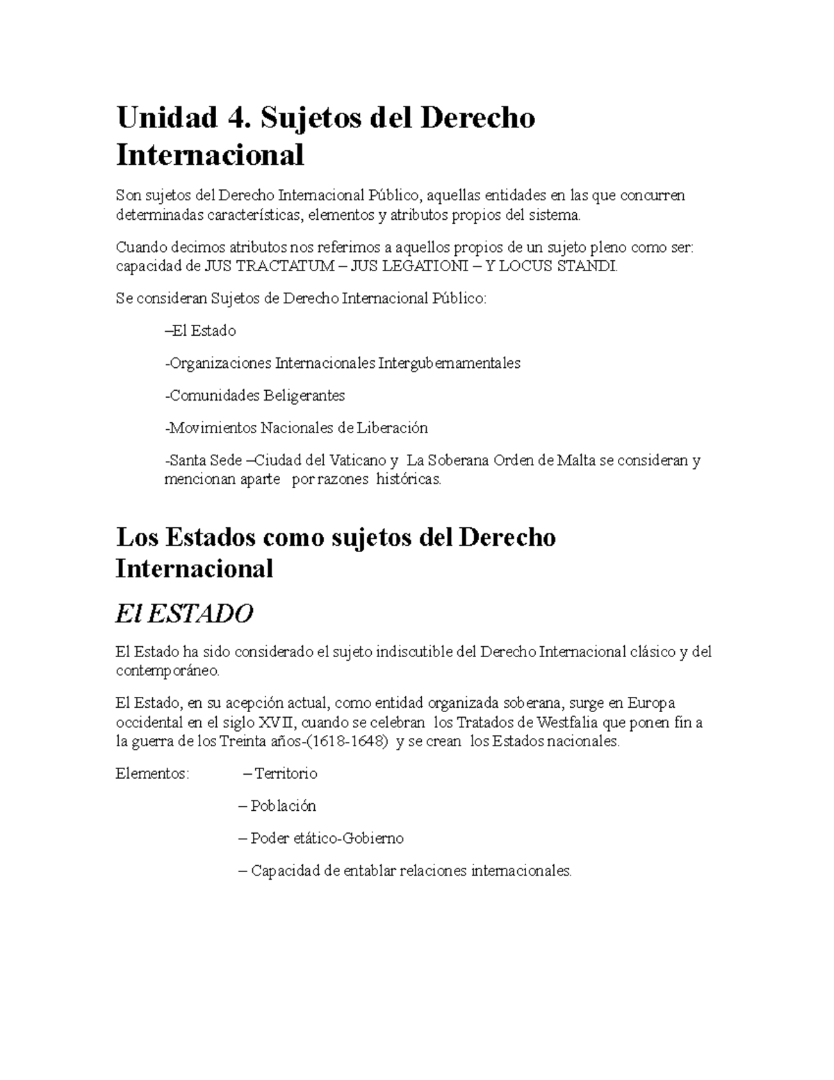 Sujetos Del Derecho Internacional Unidad 4 Sujetos Del Derecho