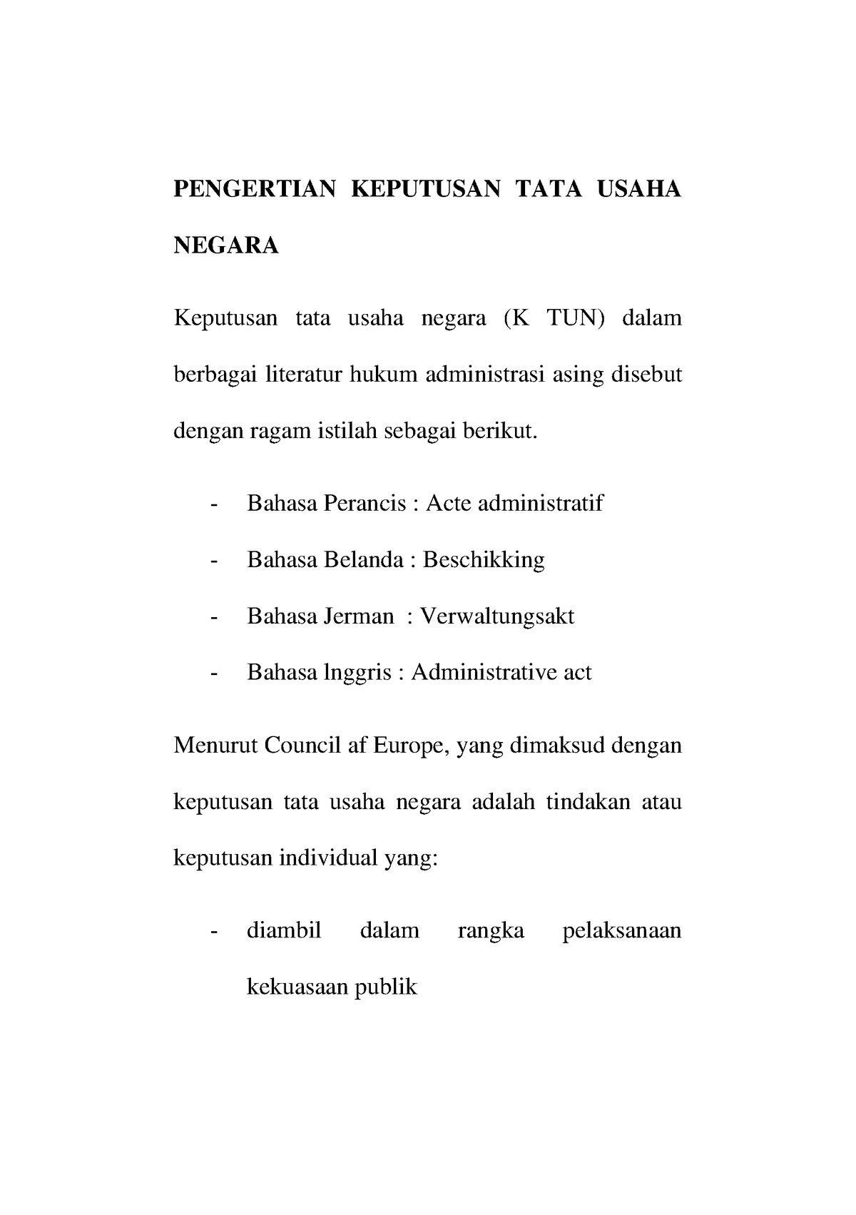 Pengertian Keputusan TATA Usaha Negara - PENGERTIAN KEPUTUSAN TATA ...