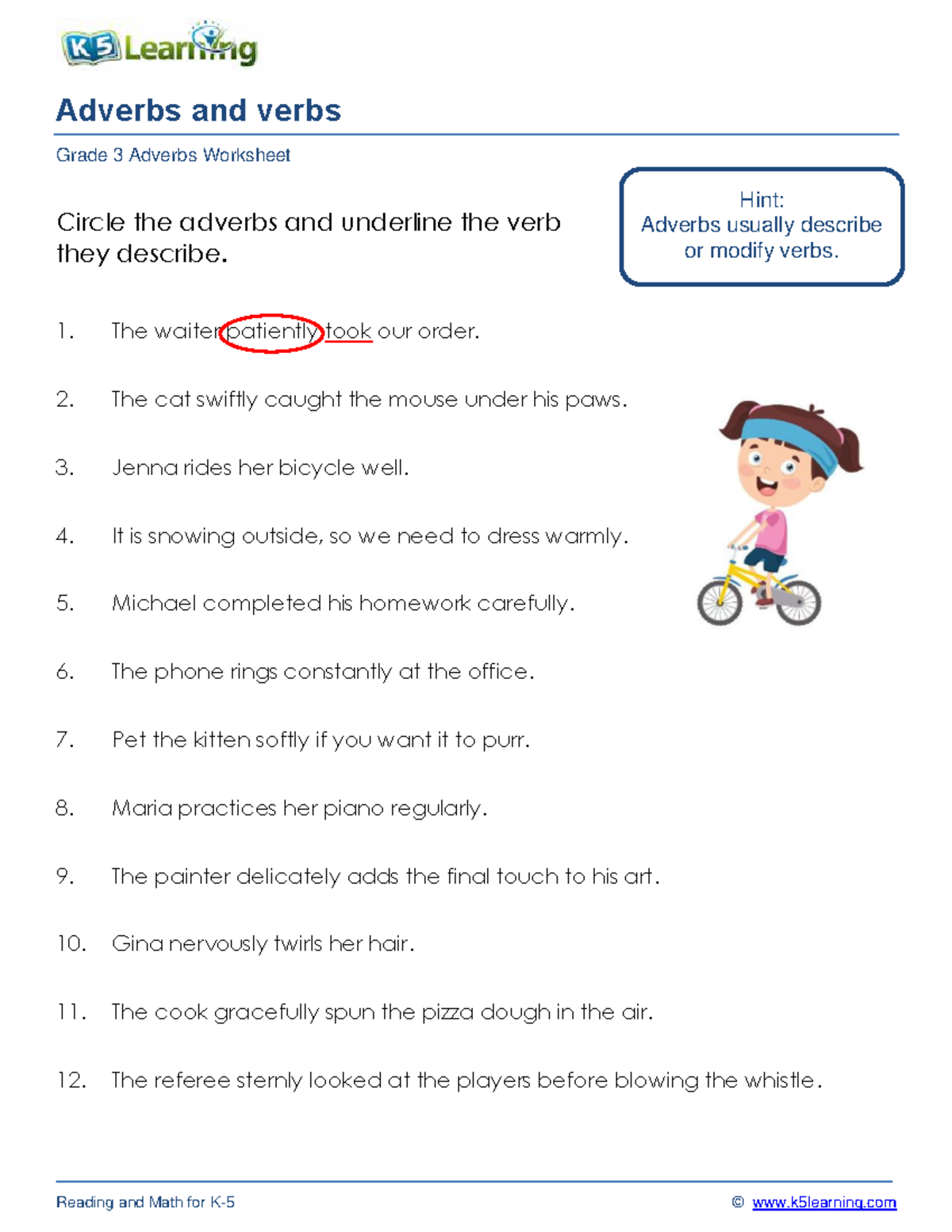 Grammar worksheet grade 3 adverbs 0 - Reading and Math for K- 5 ...
