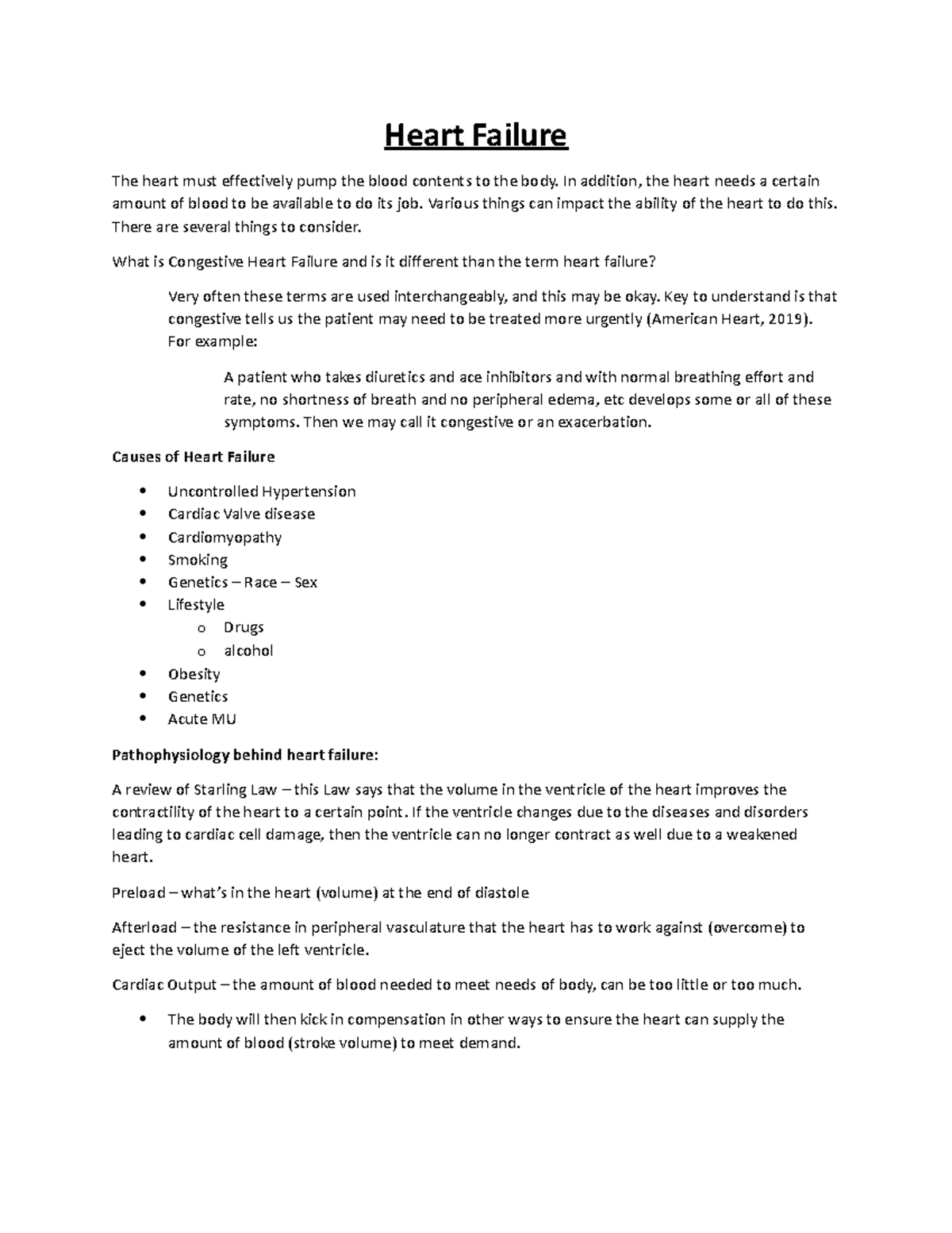 Module 3 Heart Failure - Heart Failure The heart must effectively pump ...