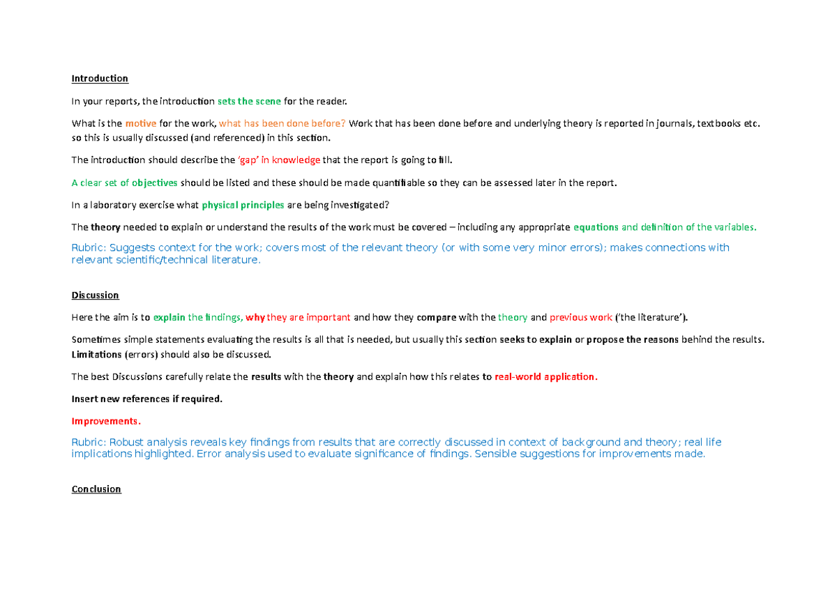 Lab report plan updated - Introduction In your reports, the ...