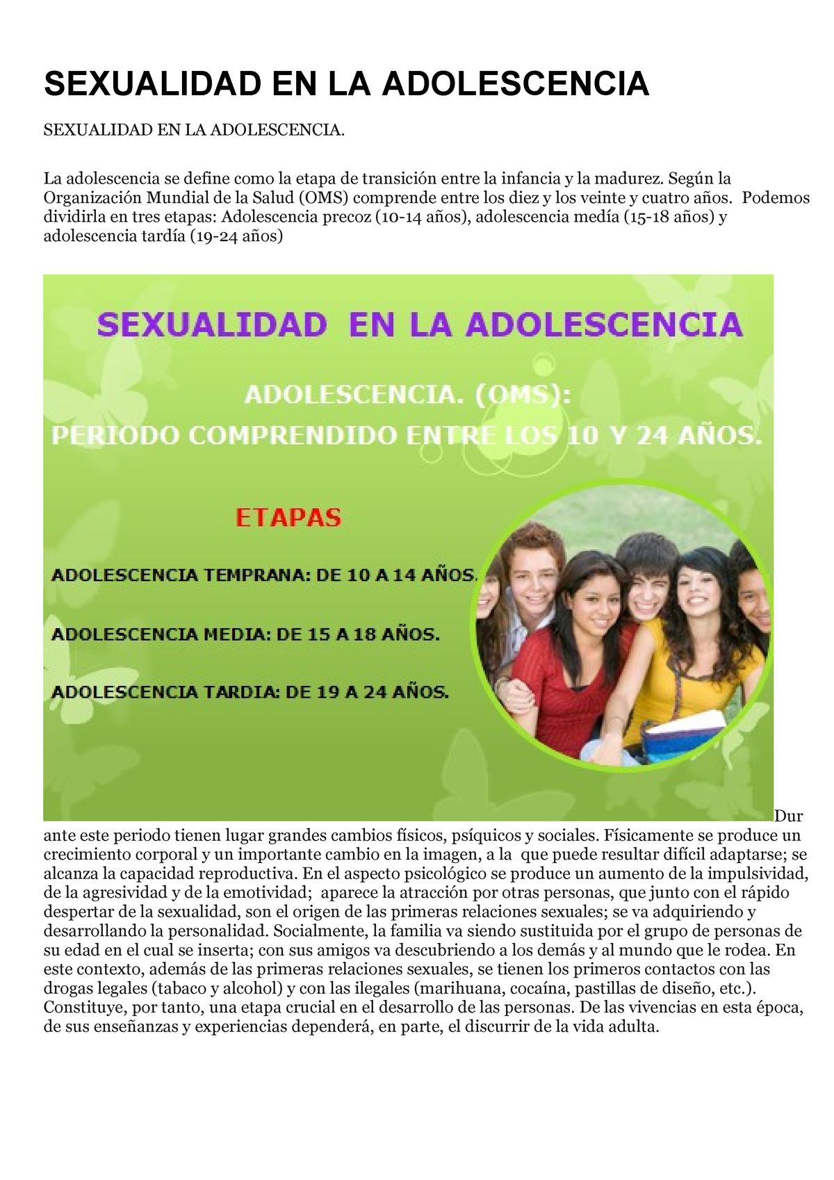 Sexualidad En La Adolescencia Sexualidad En La Adolescencia Sexualidad En La Adolescencia La 3905