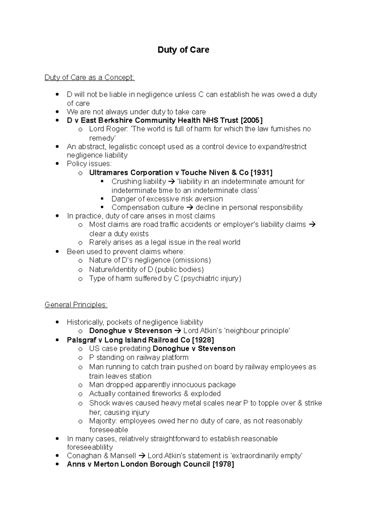 duty-of-care-notes-on-the-duty-of-care-in-tort-duty-of-care-duty-of