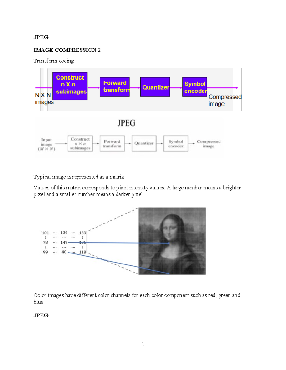 12 Image Compression - Imaging - JPEG IMAGE COMPRESSION 2 Transform ...