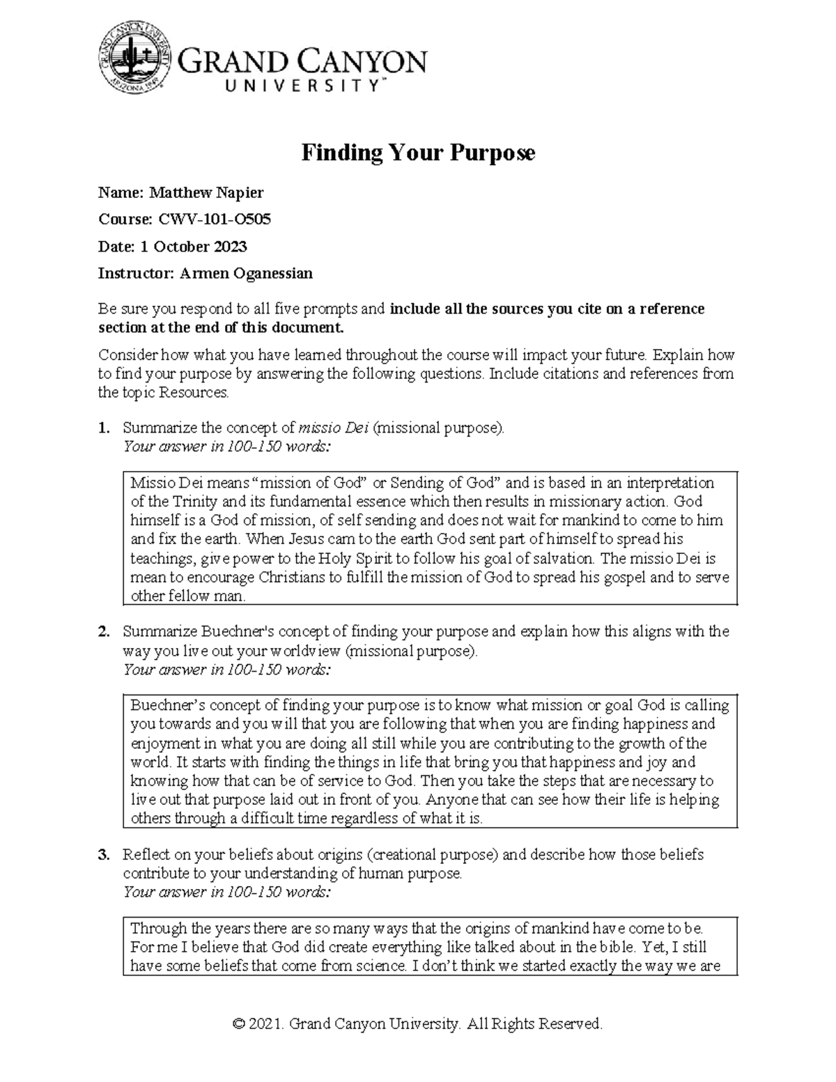 Finding Your Purpose Cwv 101 - o77hv87