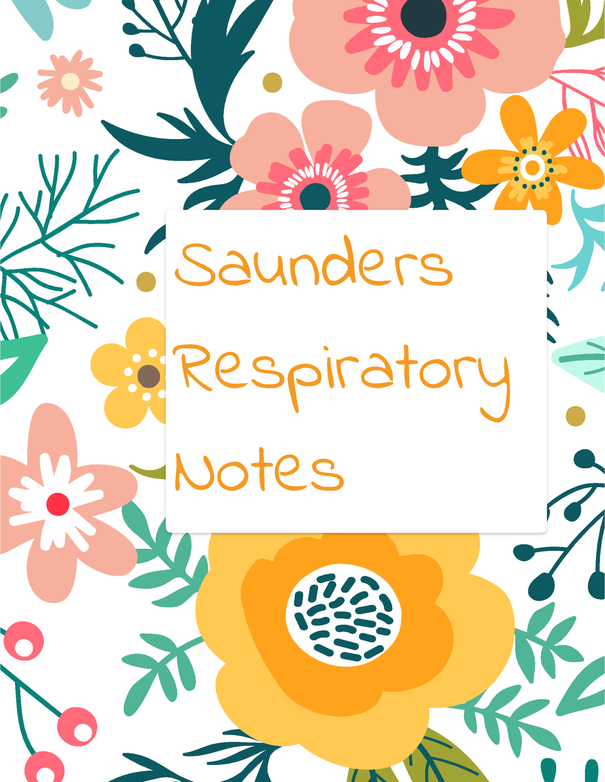 Saunders Med-surg Respiratory Notes - Saunders Respiratory Notes Ch. 31 ...