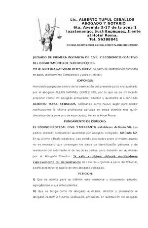 Memorial Familia - escrito que permite adjuntar documentos - EXPEDIENTE ...