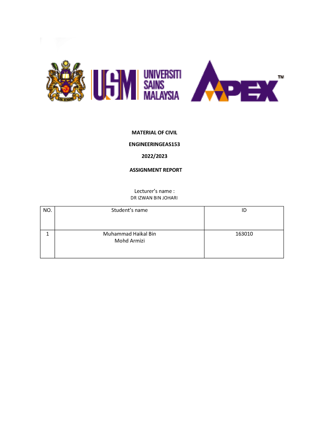 room assignment civil engineering november 2022