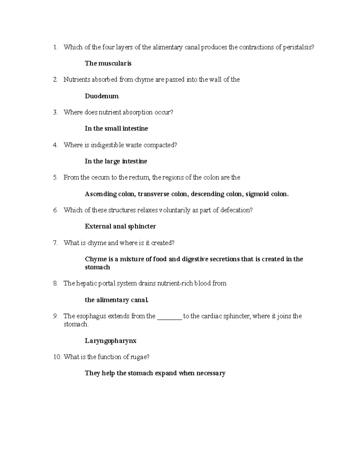 Digestive System - Visible Body Quiz - Which of the four layers of the ...