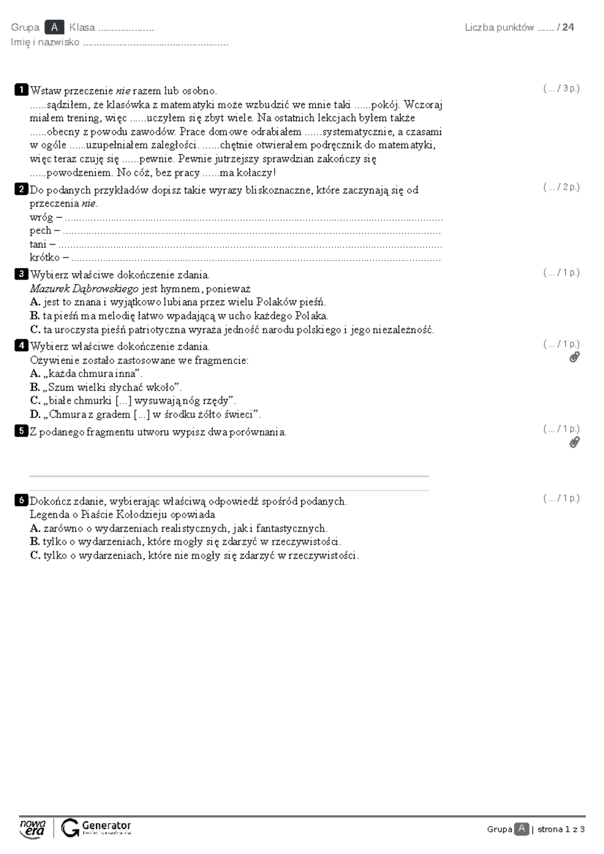 Opisać świat 2 Barok Sprawdzian Chomikuj www.studocu.com