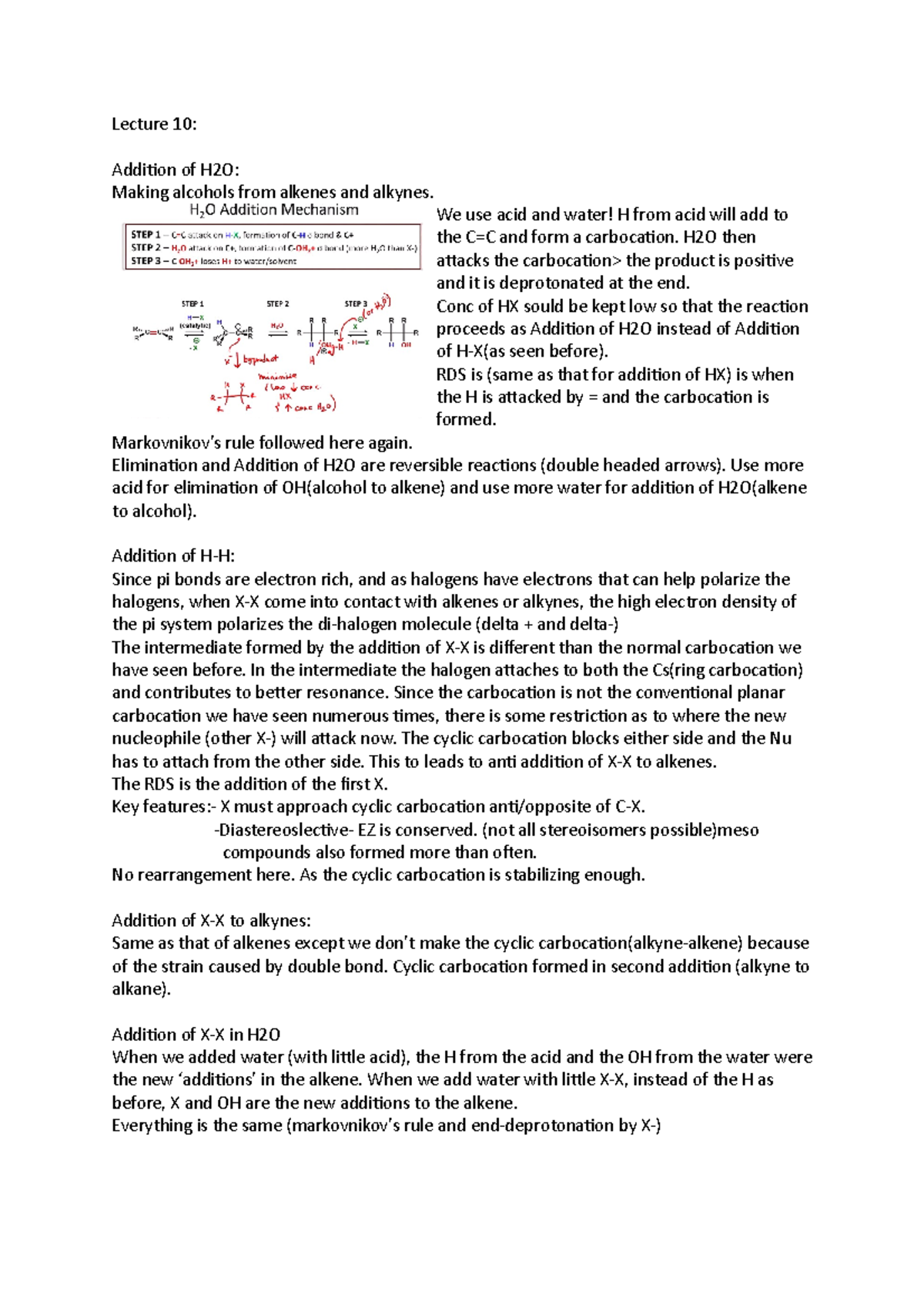 Lecture 10 -mcgill organic chemistry notes - Lecture 10: Addition of ...