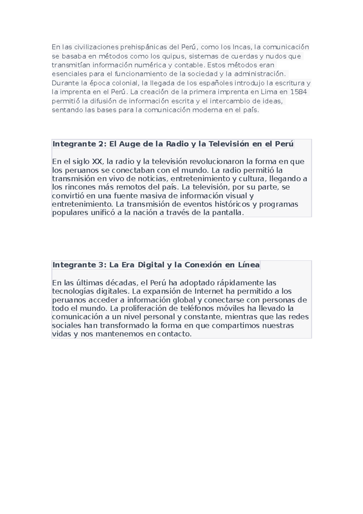 Comunicacion en el peru - En las civilizaciones prehispánicas del Perú ...