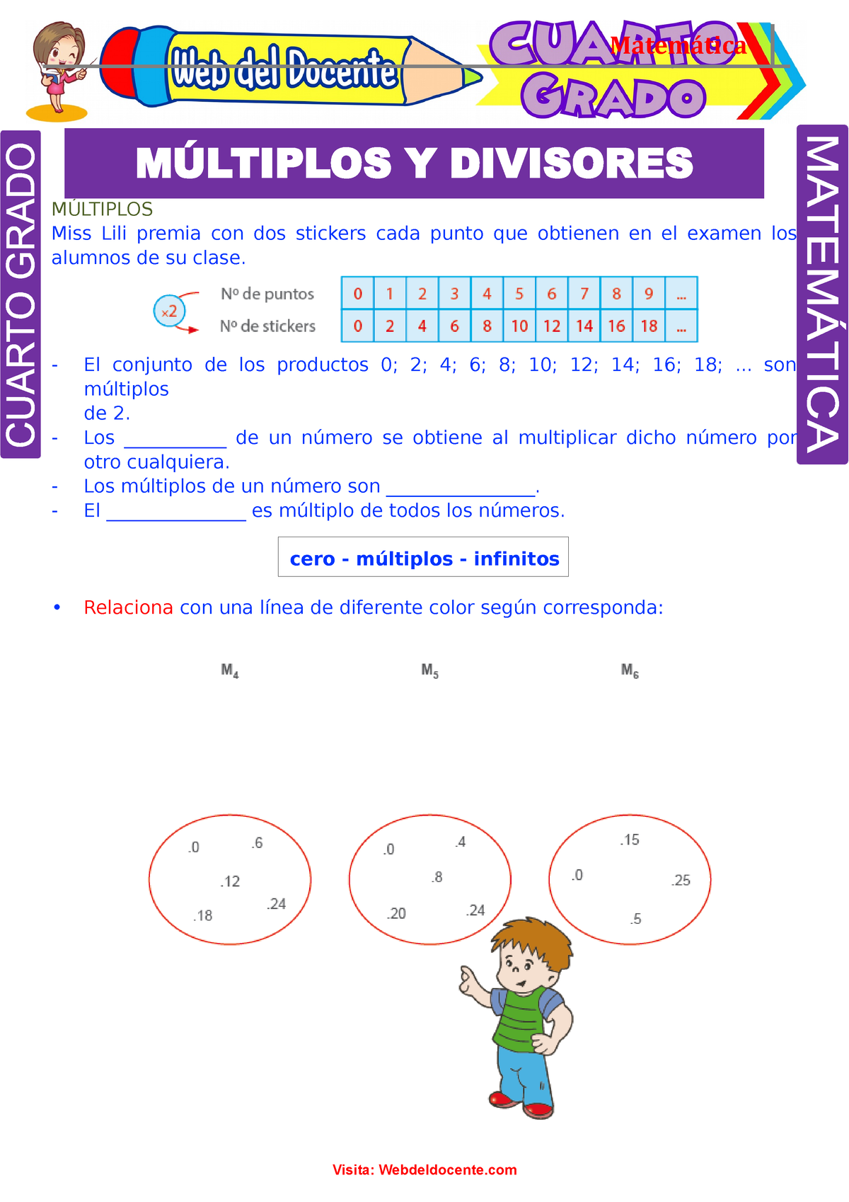 Múltiplos Y Divisores Para Cuarto Grado De Primaria - ####### MÚLTIPLOS ...