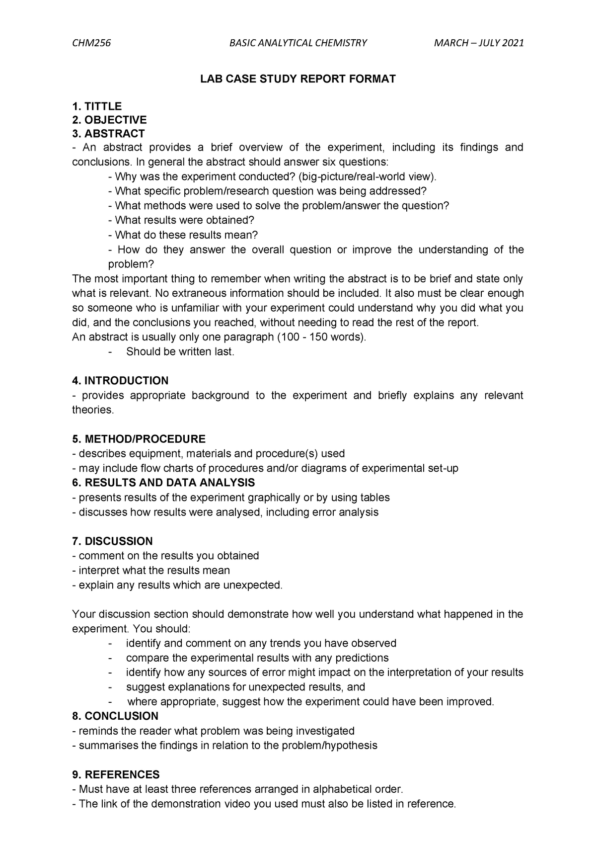 case study laboratory test