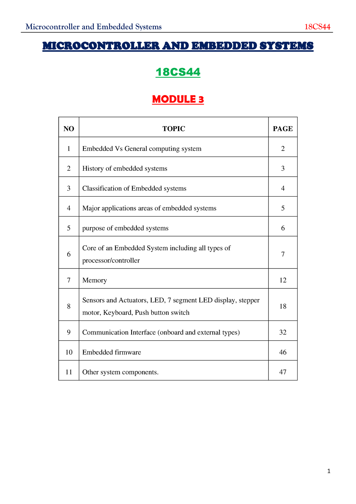 18CS44 MCES Notes Module 3 51 - MICROCONTROLLER AND EMBEDDED SYSTEMS ...