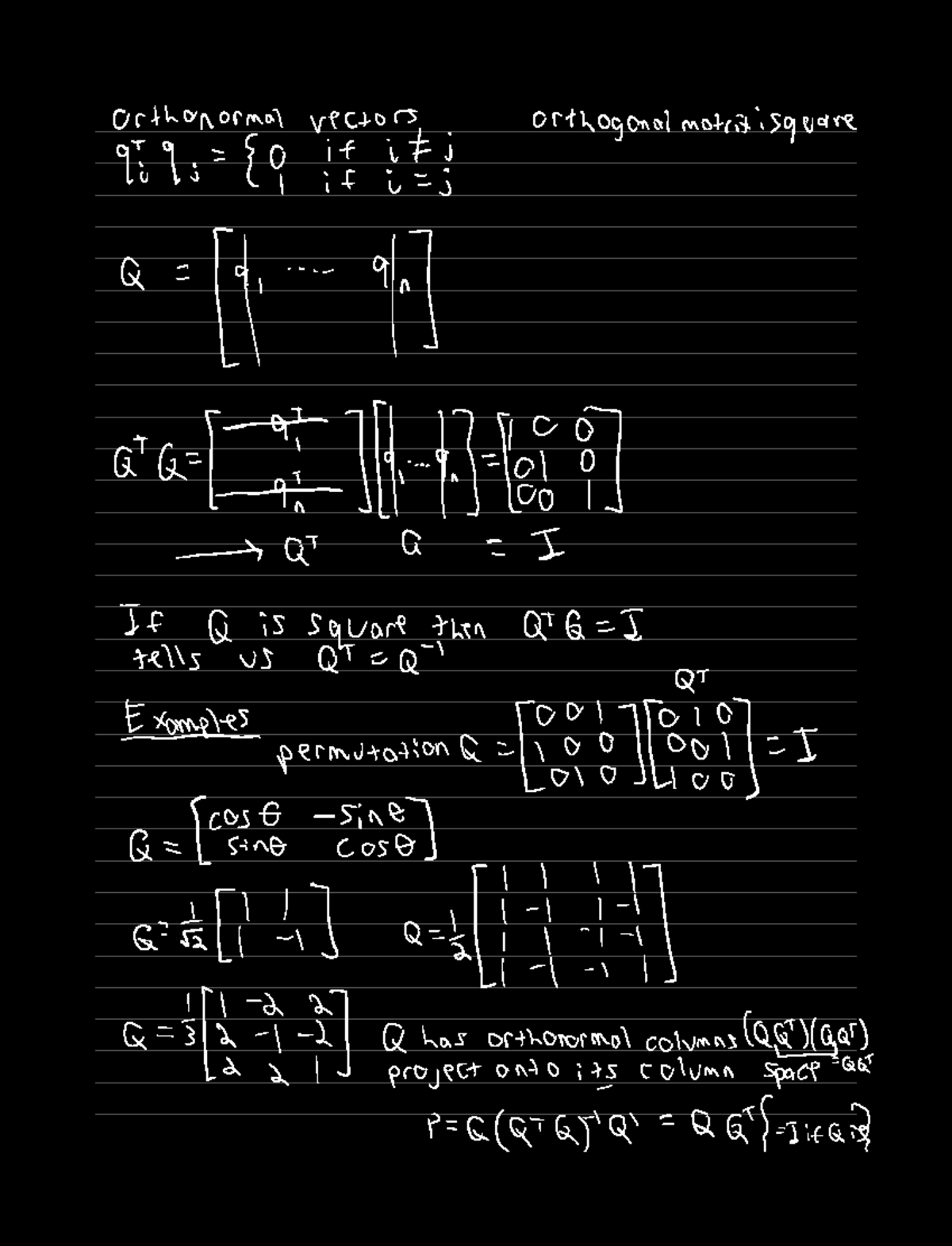 Orthogonal Matrices And Gran-schmidt - Orthonormal Vectors Orthogonal 