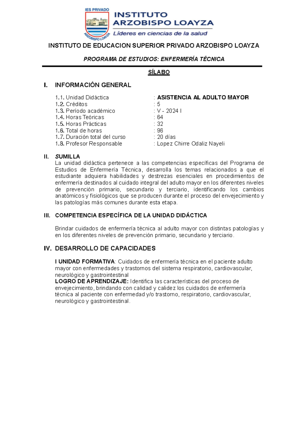 Asistencia AL Adulto Mayor SEMI (1) - INSTITUTO DE EDUCACION SUPERIOR ...