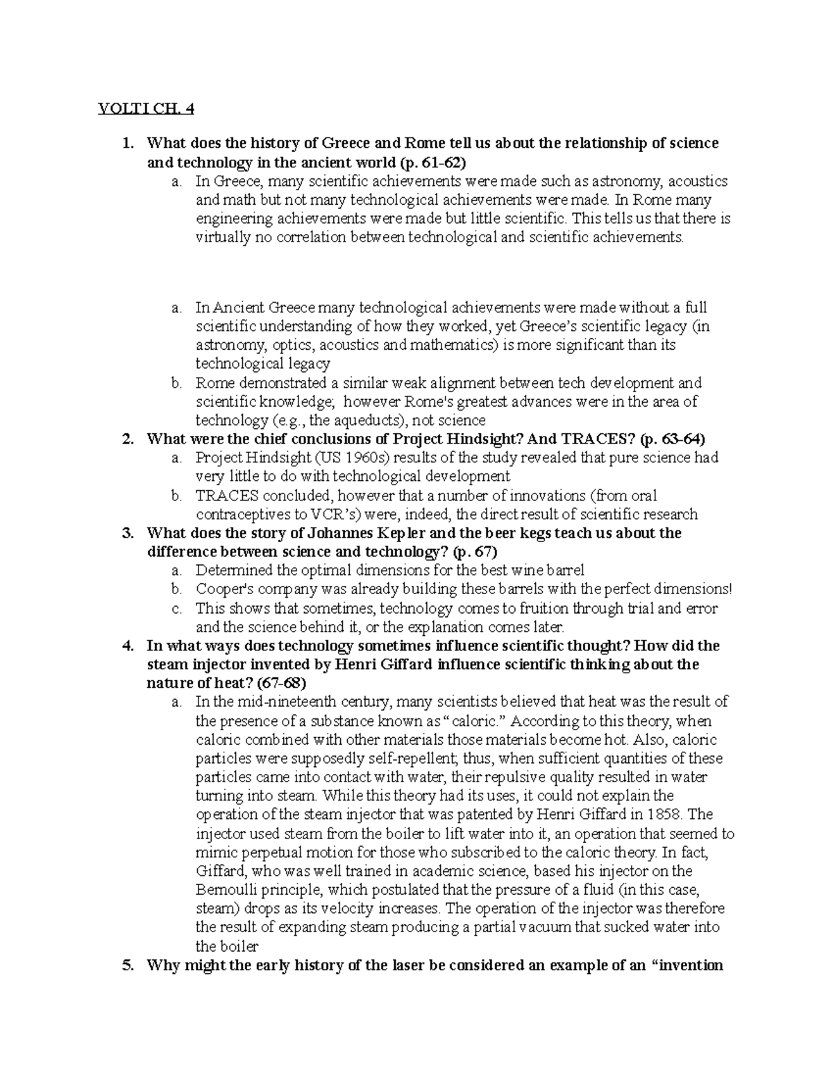 Module 1 - CH 2 - VOLTI CH. 4 1. What does the history of Greece and ...