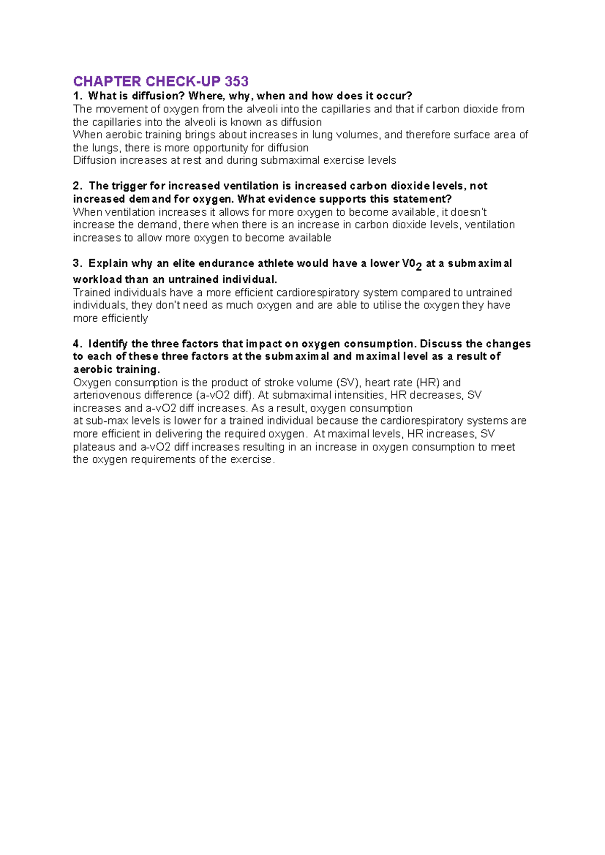 Chapter Check-UP 353 - notes - CHAPTER CHECK-UP 353 What is diffusion ...