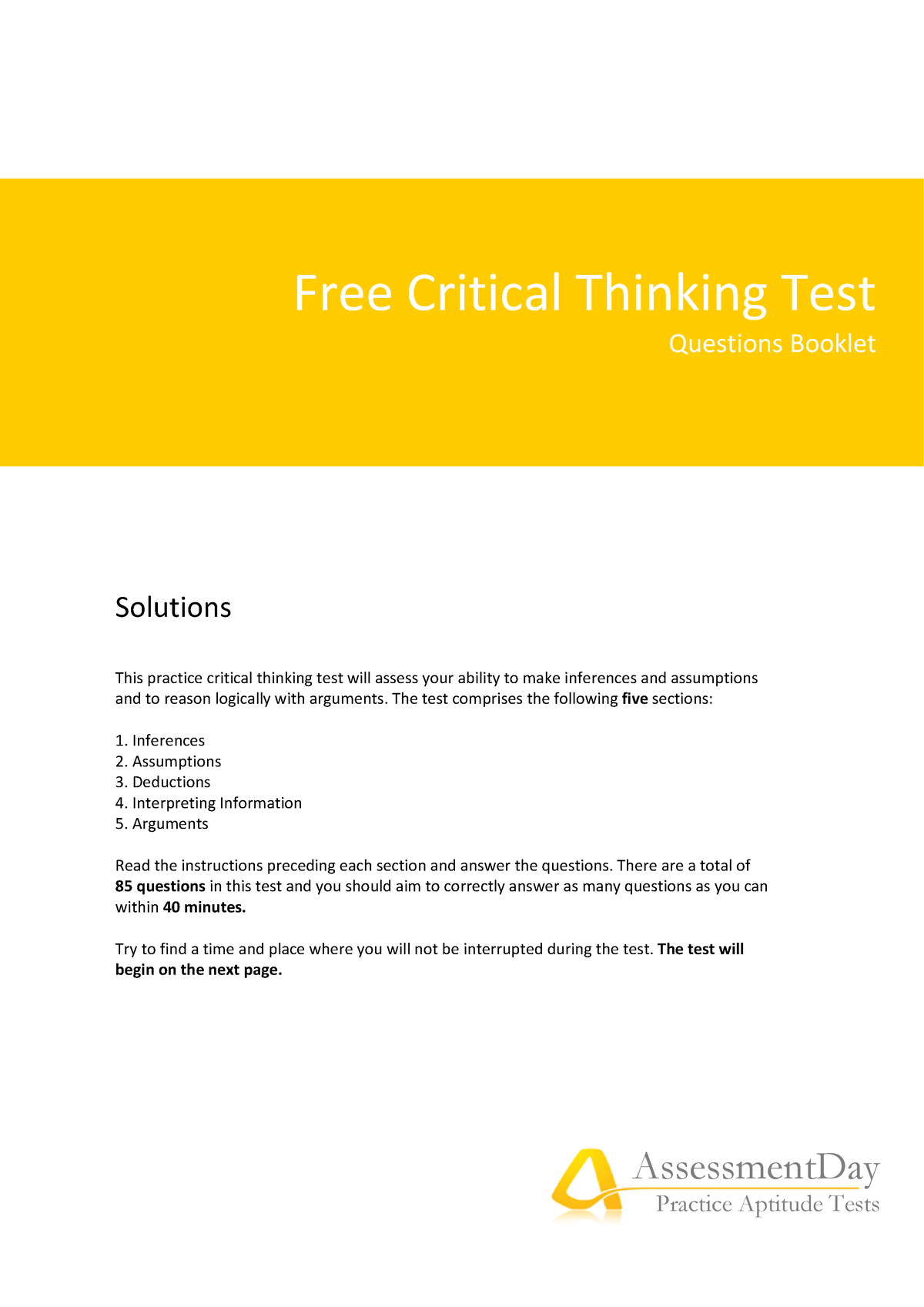 watson glaser critical thinking free practice test