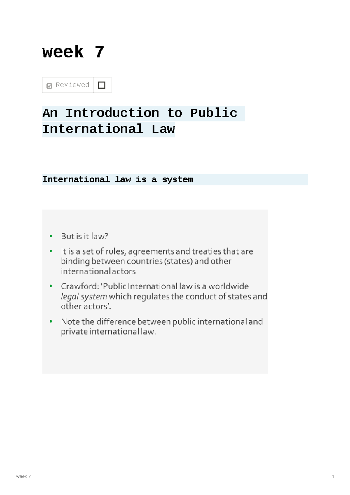 Week 7 - week 7 notes - week 7 Reviewed An Introduction to Public ...
