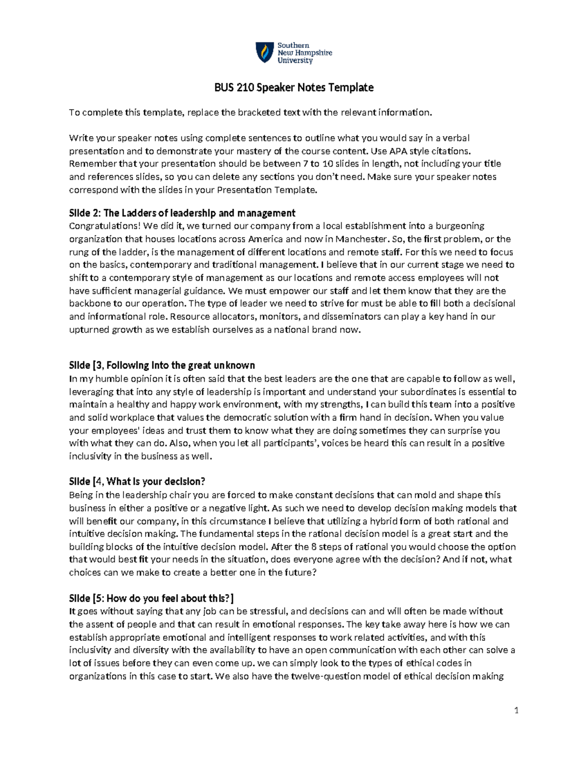 BUS 210 Speaker Notes Template (1) complete - BUS 210 Speaker Notes ...